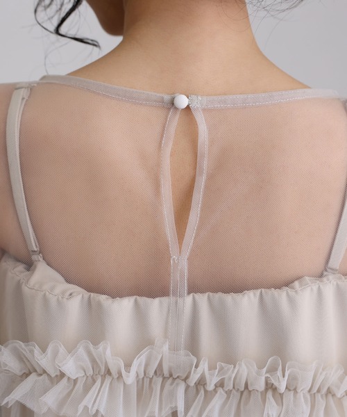 ギャザーチュールトップスオケージョン結婚式パーティー 同窓会