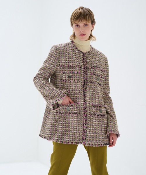 LANVIN en Bleu（ランバンオンブルー）の「ツイードノーカラー