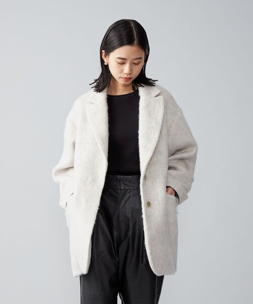 CITEN（シテン）の「＜CITEN＞シャギー ジャケットコート オフホワイト