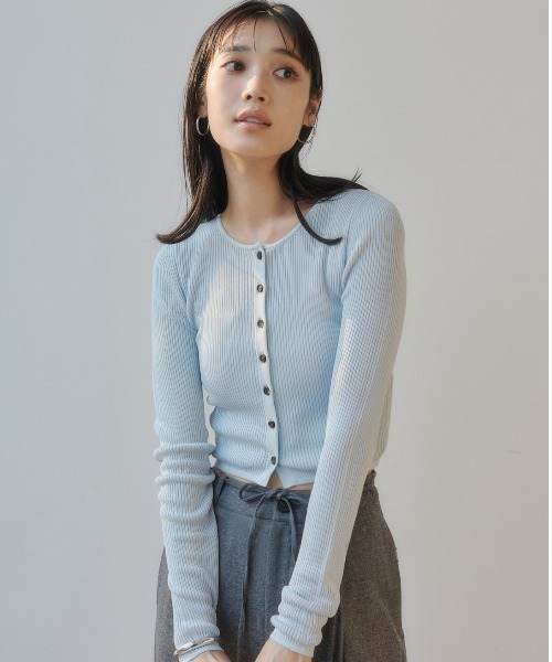 リュクスビスコースニットカーディガン（カーディガン/ボレロ
