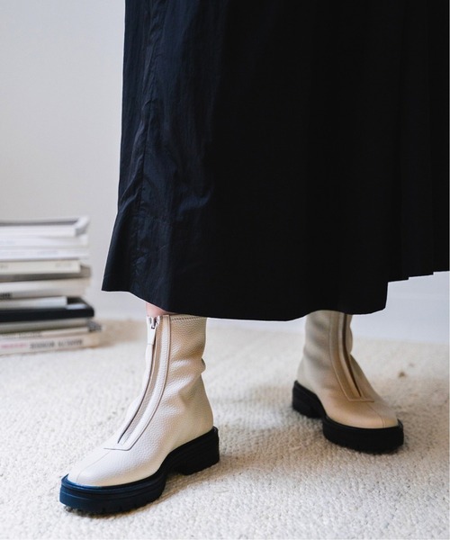 LE TALON（ルタロン）の「GRISE ジップツキショートブーツ（ブーツ
