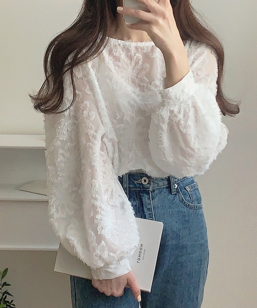 セール】フラワーシアージャガードブラウス（シャツ/ブラウス）｜LAUIR