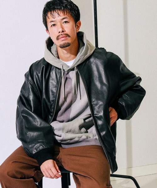 BEAMS（ビームス）の「レザー ボマージャケット（ブルゾン）」 - WEAR