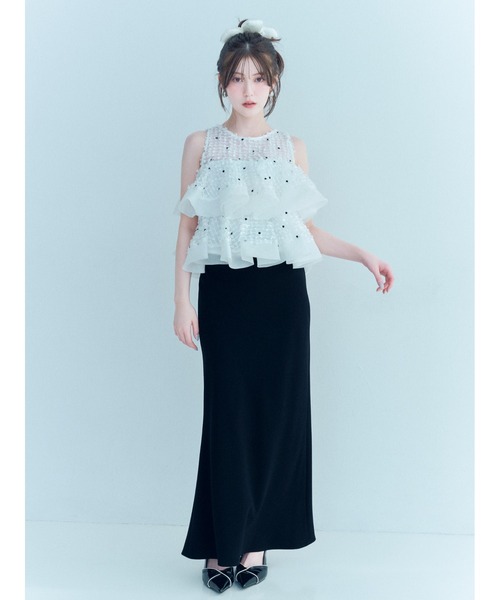 ラッフルジャガードボリュームブラウス（シャツ/ブラウス）｜SNIDEL