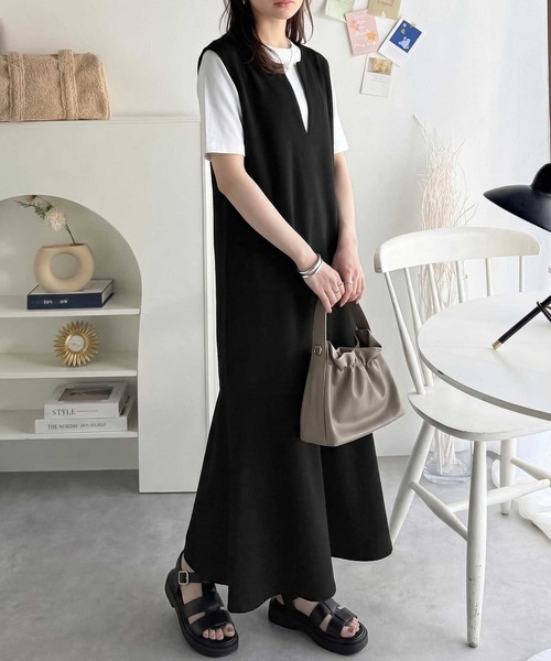 セール】《daaco×クラシカルエルフコラボ》着るだけ細見え、一枚で