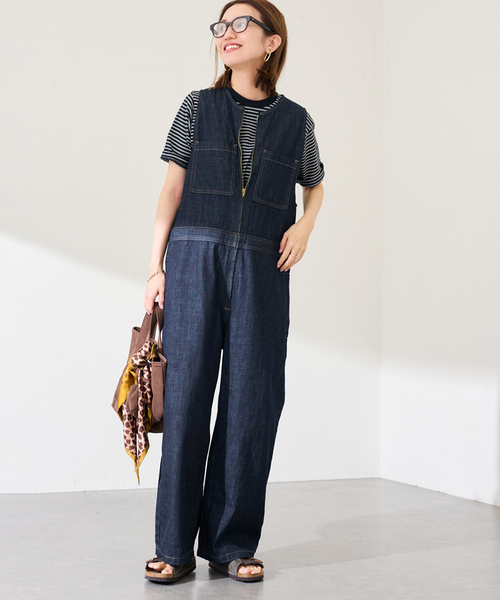 ≪追加≫WHITE FIELD/ホワイトフィールド ノースリーブオールインワン