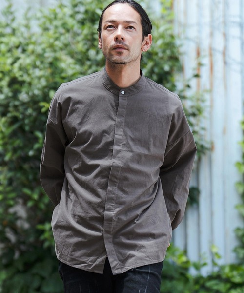 セール】ms5754-コットンスタンドカラー比翼シャツ（シャツ/ブラウス