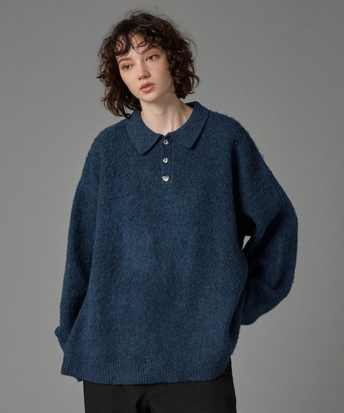 ONCILY（オンシェリー）の「HALF ZIP SHAGGY ASSORT VOLUME KNIT