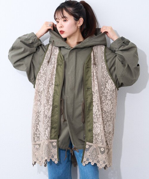 etsinta】レースベスト付モッズコート（その他アウター）｜etsinta