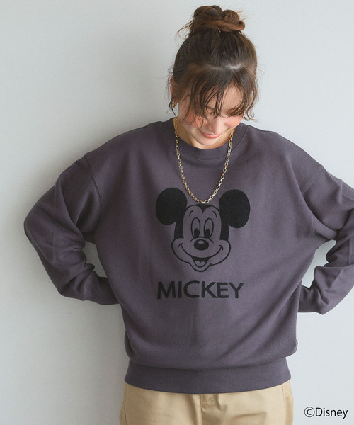 Disney/ディズニー》ミッキーマウスフロッキープリントスウェット