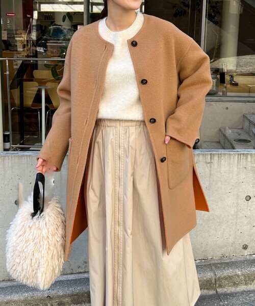 NOLLEY'S（ノーリーズ）の「リバーシブルハーフコート（ノーカラー