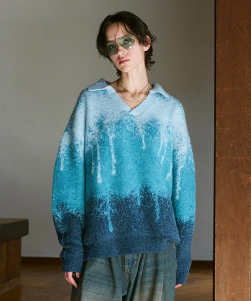 Irregularity Gradation Skipper Knit/イレギュラーグラデーション