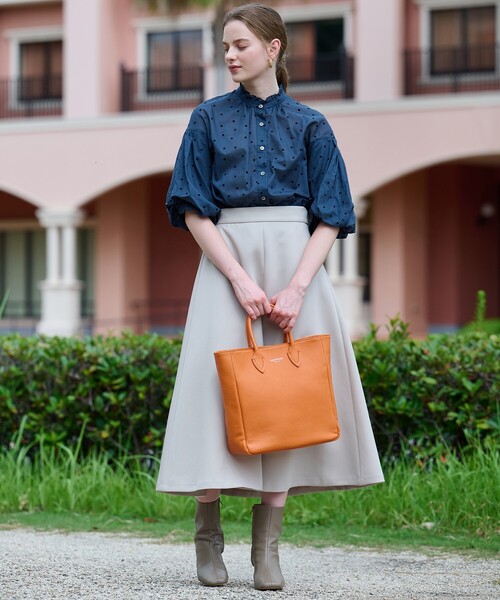 otonaMUSE11月号掲載洗える】フィルムドットフリルネックブラウス