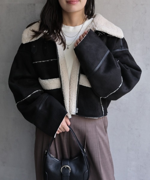 セール】クロップドムートンジャケット《動画あり》（ムートンコート