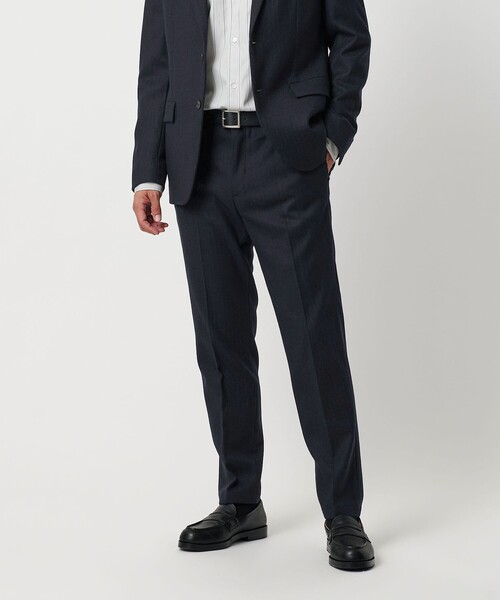 セール】ストレッチ サキソニー ノープリーツ スリム パンツ NO.1