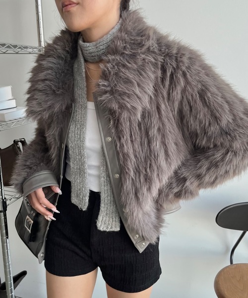 SHAGGIE（シャギー）の「【ViVi掲載】ファーブルゾンジャケット/ファー