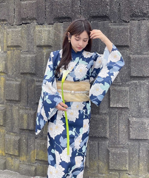 セール】◎花柄2wayセパレート浴衣 3点セット(キャミワンピース