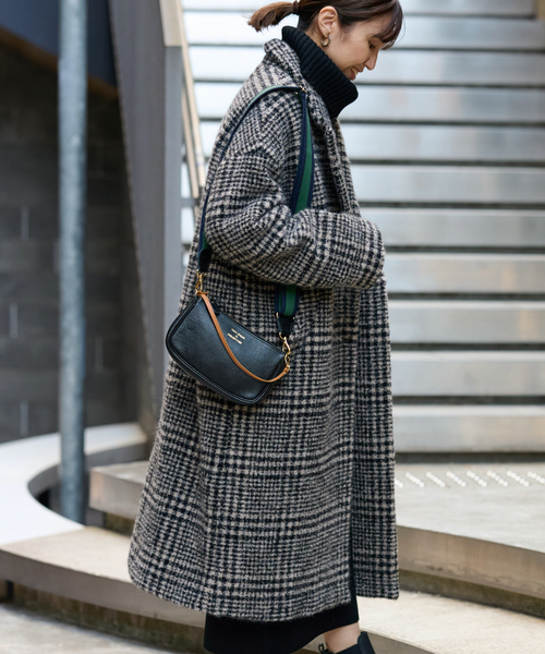 セール】ループツィードチェックコート（チェスターコート