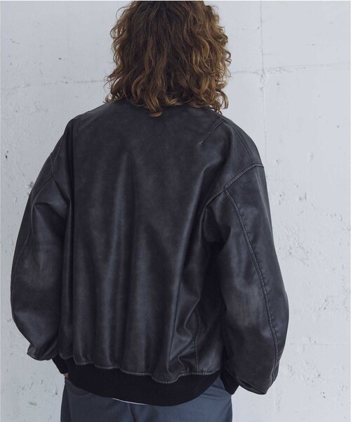 MONKEY TIME（モンキータイム）の「レザーライク ボンバー ジャケット