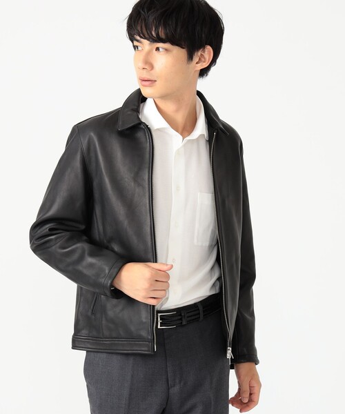 BEAMS HEART シープスキンレザーシングルライダースジャケット XL