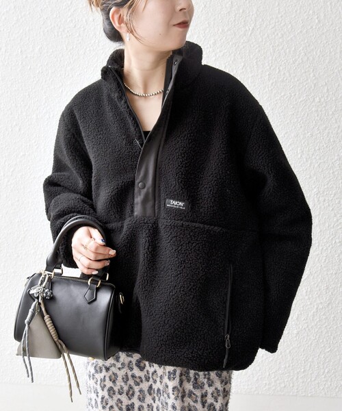 SHIPS any別注】TAION:〈洗濯機可能〉ボア ハイネック プルオーバー