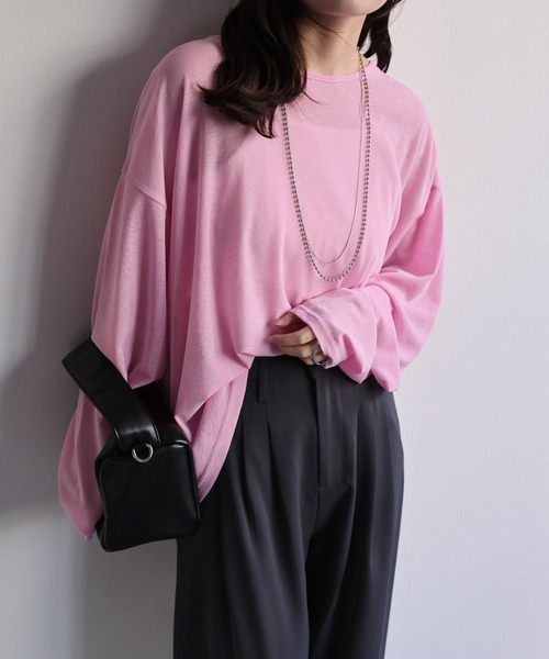 前後2WAYシアーロンTee / シアーカーディガン トップス（シャツ