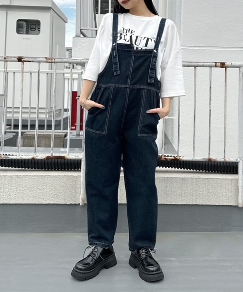 ZOZOTOWN限定】Asymmetric denim overalls / アシンメトリーデニム