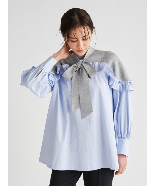 CELFORD（セルフォード）の「バックリボンニットコンビプルオーバー