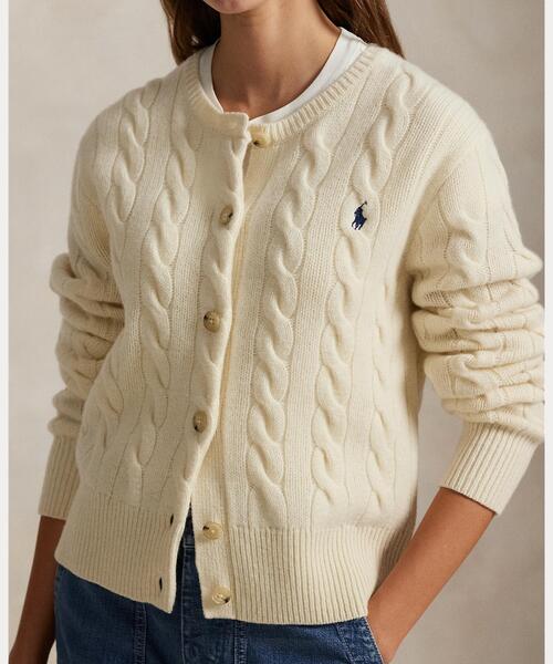 ケーブルニット ウールカシミヤ カーディガン（カーディガン/ボレロ