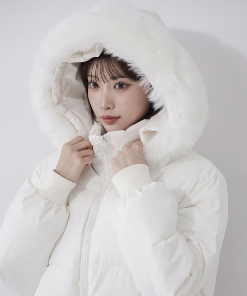 セール】【 フード取り外し可能2WAY 】フェイクファーフード