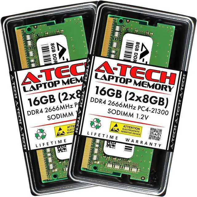 A-Tech 16GB (2x8GB) DDR4 2666MHz SODIMM PC4-21300 Non-ECC