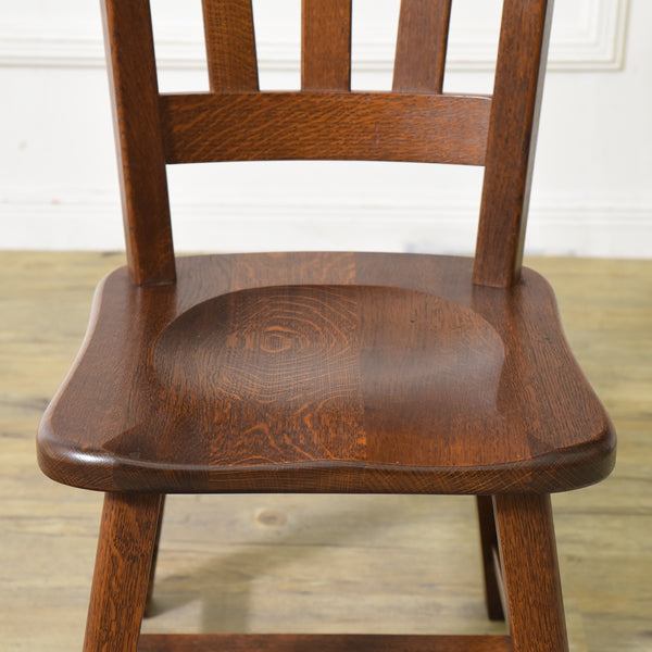 オランダ民芸家具 オーク無垢材 ダイニングチェア4脚セット #32155