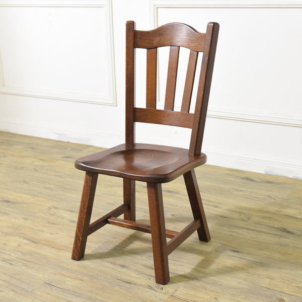 オランダ民芸家具 オーク無垢材 ダイニングチェア4脚セット #32155