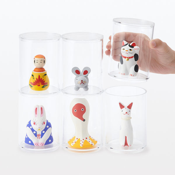 無印良品 アクリル円筒ケース 約直径80×高さ110mm 1セット（5個） 良品