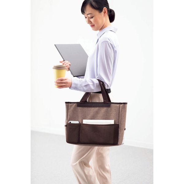 ライオン事務器 モバイルトートバッグ レビモ ブラウン 151-80 1個