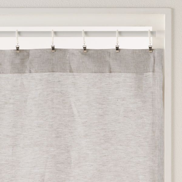 無印良品 麻平織ノンプリーツカーテン 幅100×丈135cm用 オフ白 1セット