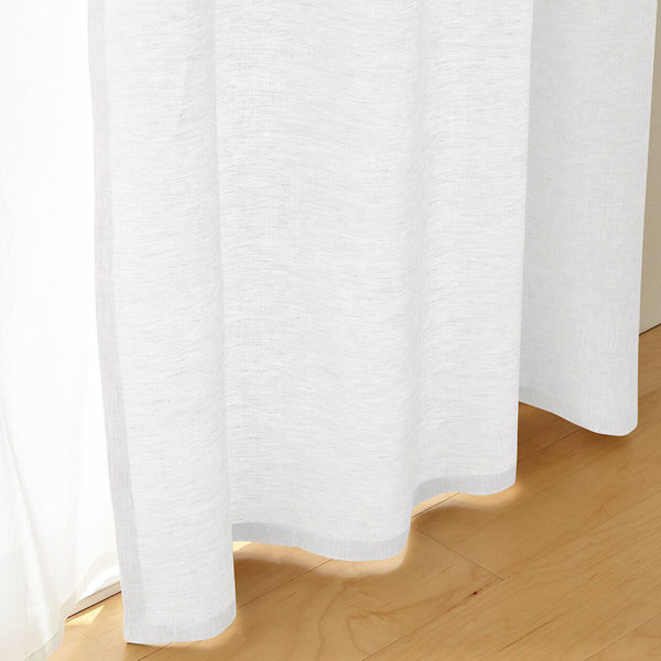 無印良品 麻平織ノンプリーツカーテン 幅100×丈135cm用 オフ白 良品