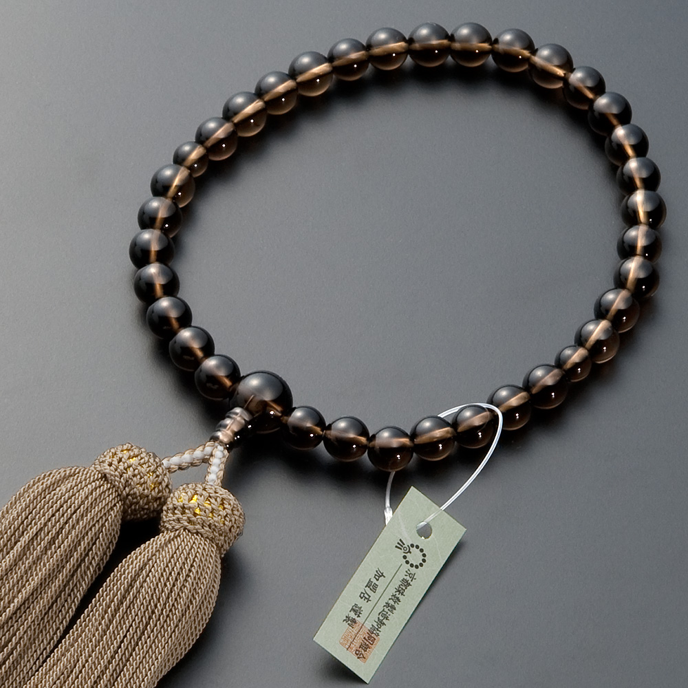 大特価京念珠◇女性用数珠 茶水晶 8mm玉【数珠袋付き】 | 滝田商店