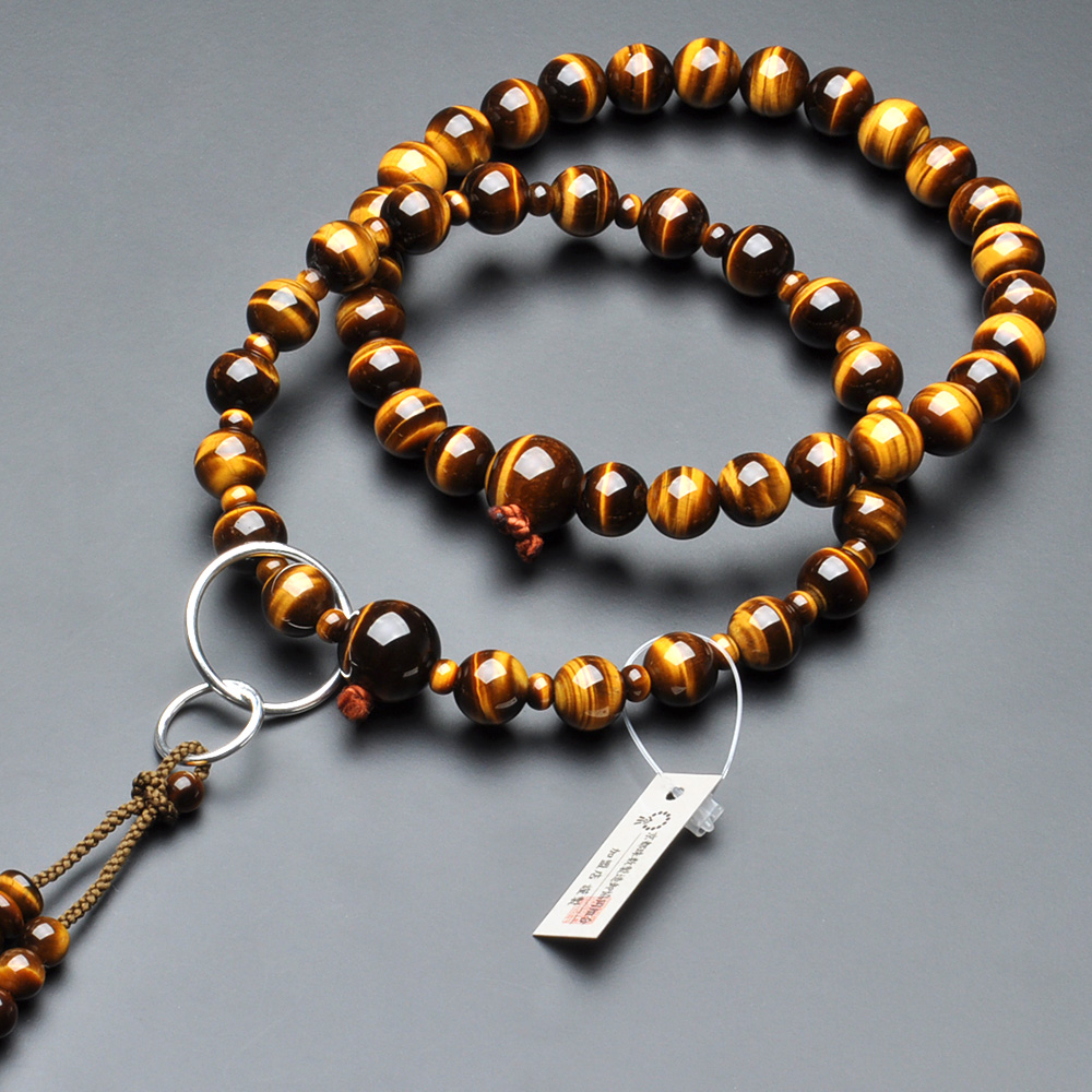 浄土宗用本式数珠【男性用】 虎目石 三万浄土9寸 | 滝田商店