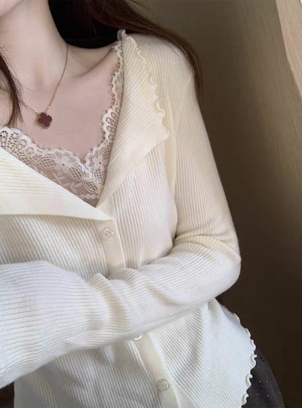 レースメロウリブニットトップス[an1888] | レディースファッション