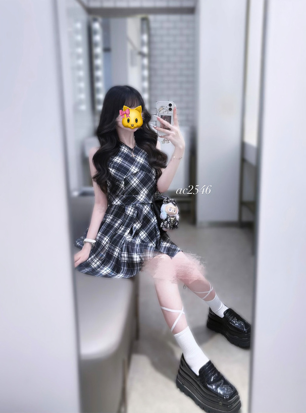 チェック柄ノースリーブミニワンピース[ac2546] | レディース