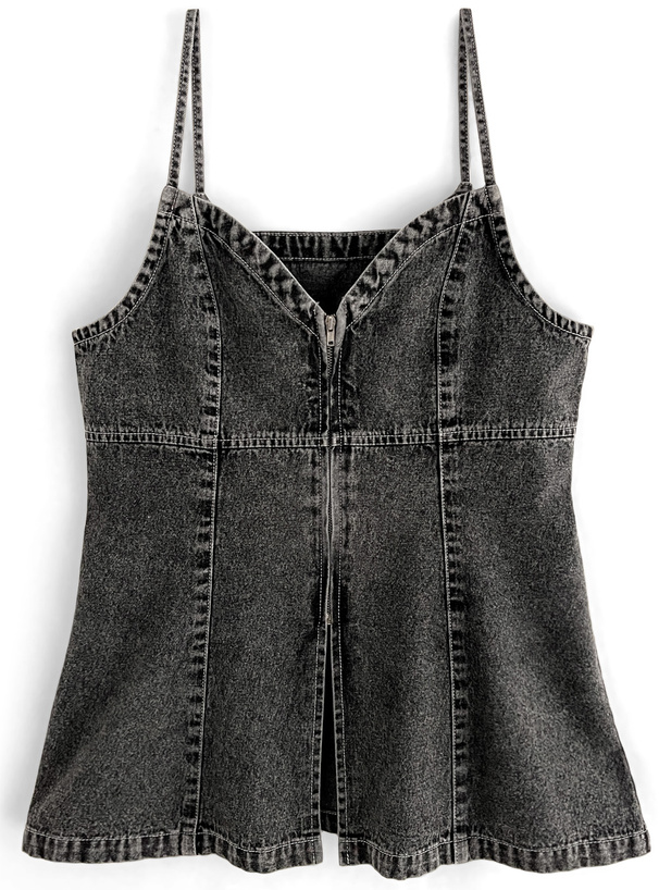 フロントジップデニムキャミソール[gn127] | レディースファッション