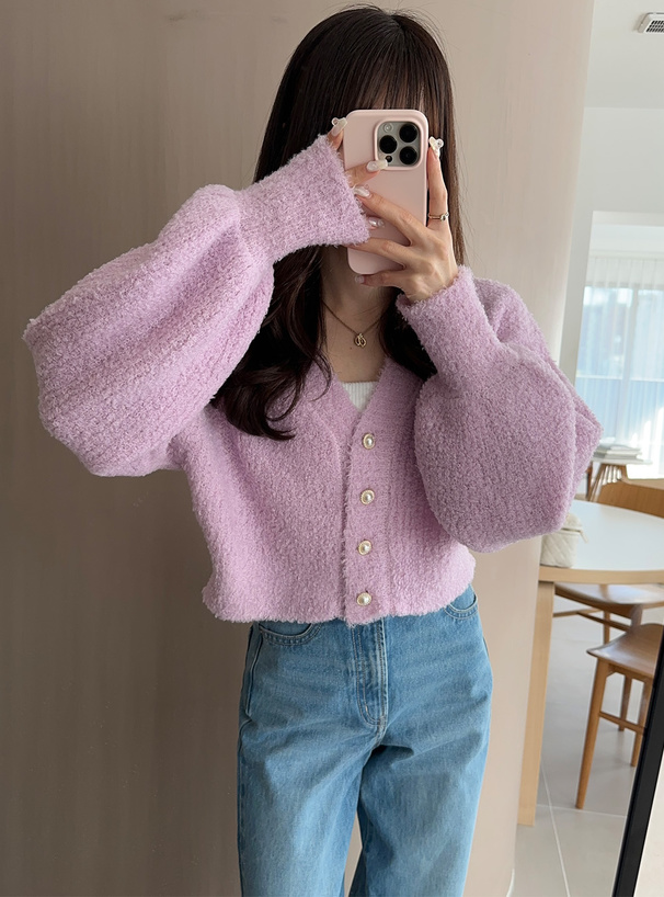 シャギーニットショート丈カーディガン[kz333] | レディース