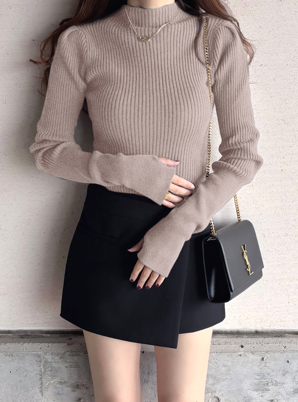 サムホール付きロングスリーブニットトップス[k9206d] | レディース