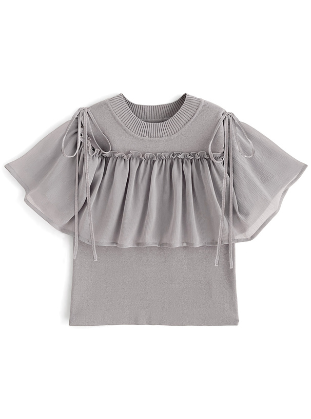 袖2Wayショルダーオープンニットブラウス[mb1573] | レディース