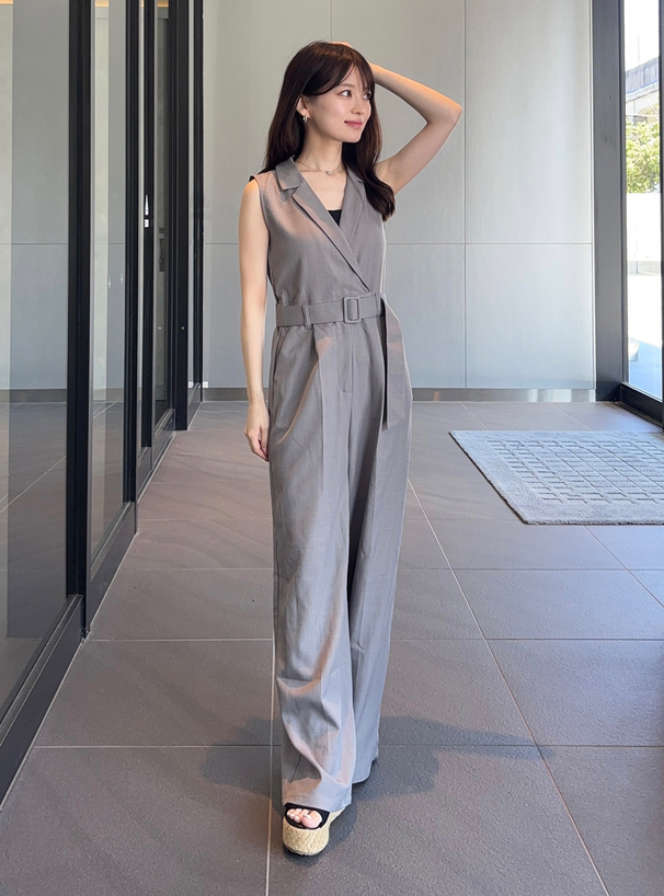 ベルト付きテーラードオールインワン[nh121] | レディースファッション