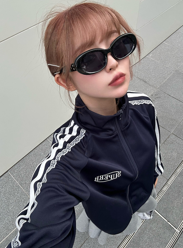 レースラインロゴ刺繍トラックジャケット[sf1106] | レディース