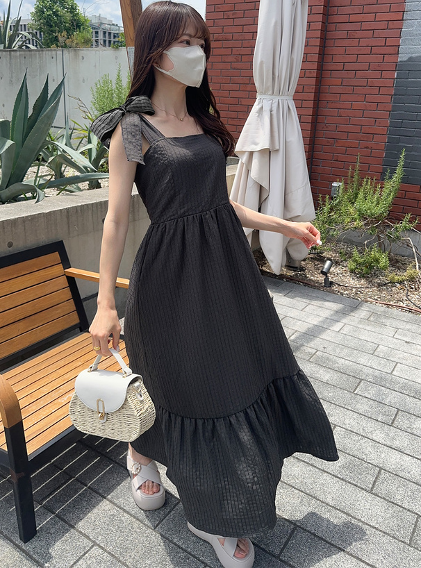 ショルダーリボンティアードワンピース[tg677] | レディース