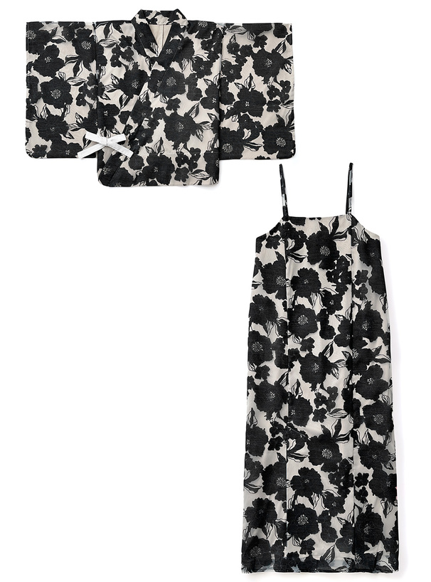 3点セット2Wayオーガンジー花柄セパレート浴衣[tu1086] | レディース