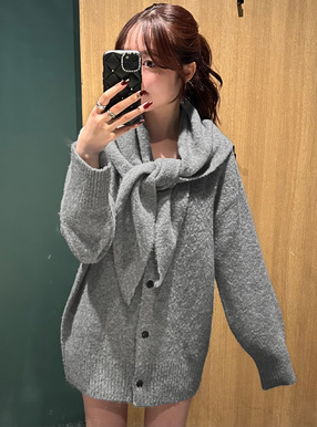 マルチWayスカーフ付きニットカーディガン[tu1281] | レディース